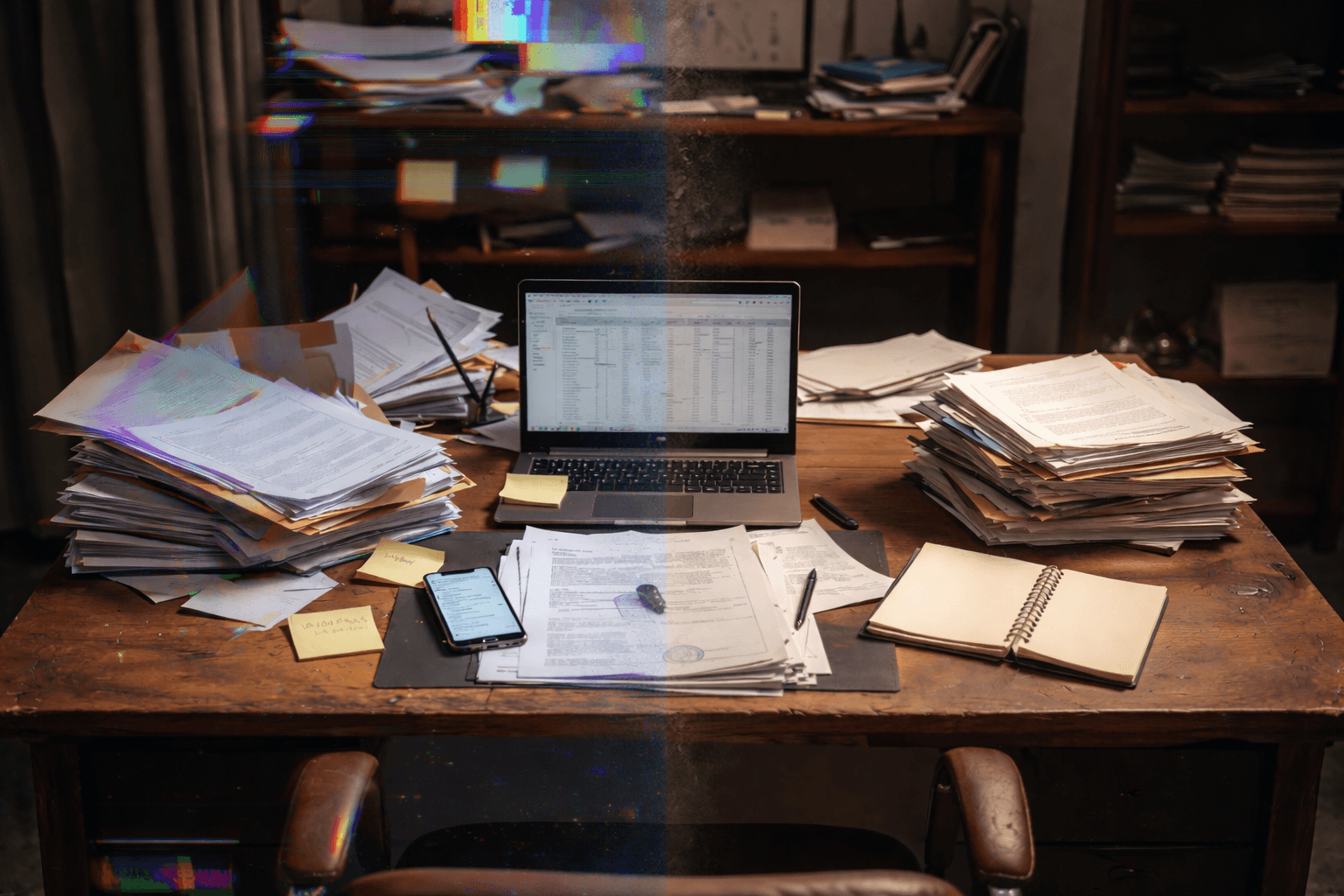 A lawyer's messy desk