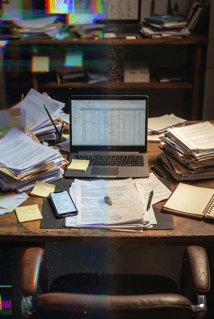 A lawyer's messy desk
